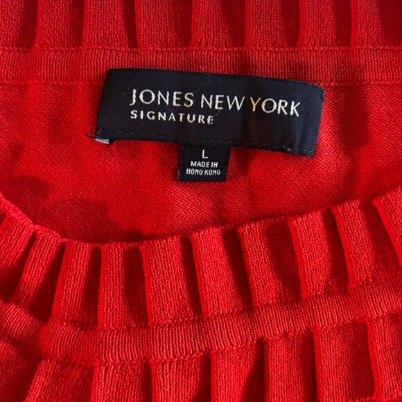 Jones New York - Boatneck Sweater - Red (Size: L) - Picture 3 of 4